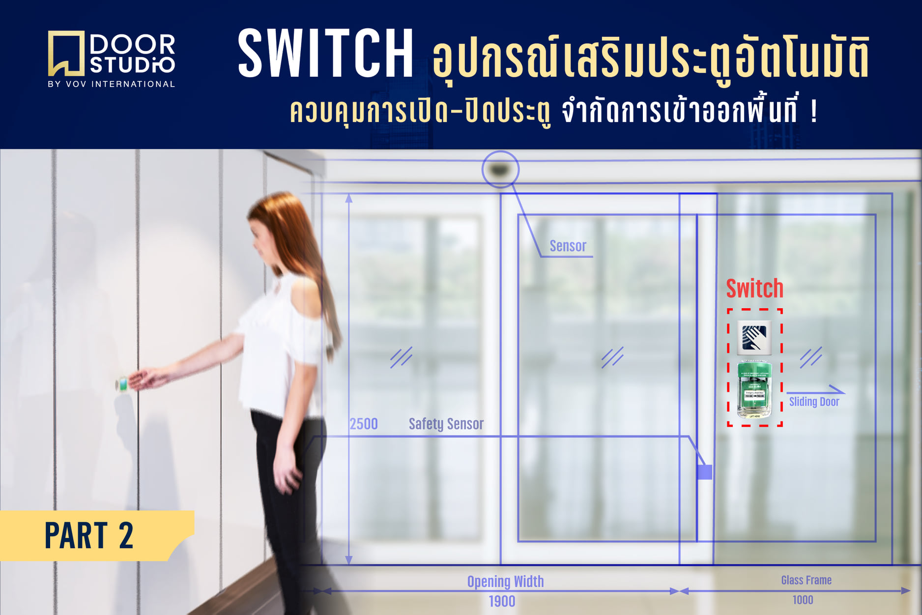 Switch อุปกรณ์เสริมประตูอัตโนมัติ ควบคุมการเปิด-ปิด จำกัดการเข้าออกพื้นที่!